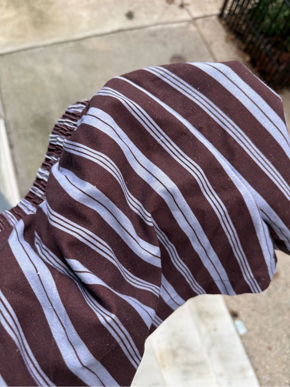 Peppermayo Burgundy and White Striped Elastic-Waist Athletic Shorts - Picture 4 of 4